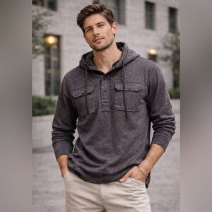 Men's Dark Gray Hooded Sweatshirt